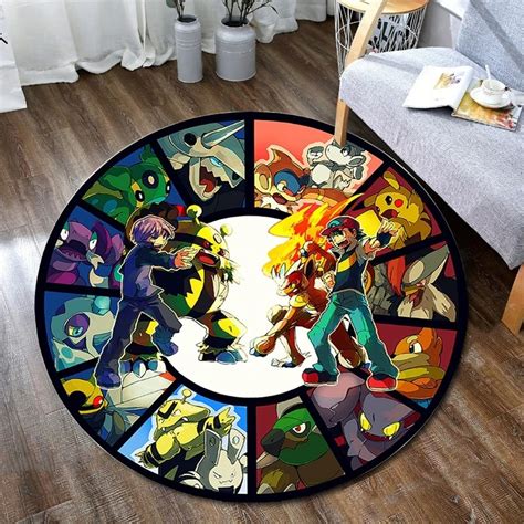 Tapete Redondo Vitral Mosaico Ash Ketchum Vs Paul Diamond And Pearl