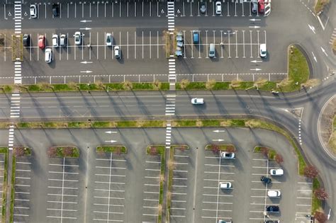 Premium Photo Aerial View Of Many Colorful Cars Parked On Parking Lot