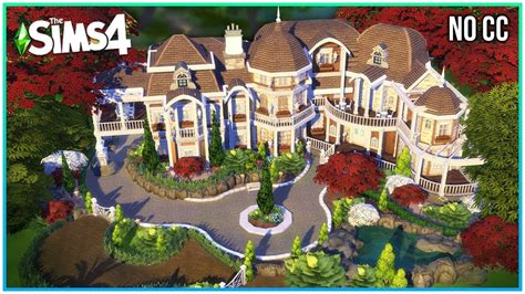 Circle Drive Mansion No Cc Sims Speed Build Kate Emerald Youtube