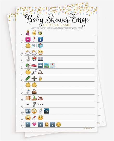 30 Baby Shower Games Cards Emoji Pictionary Hilarious Game For Girls