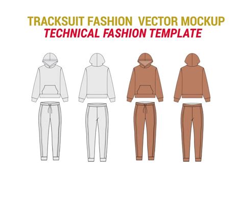 Premium Vector Tracksuit Technical Drawing Illustration Tracksuit Fashion Flat Vector Mockup