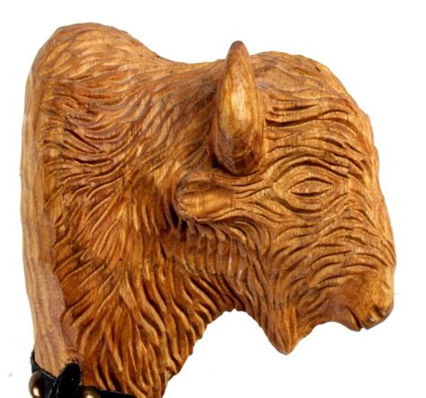 Hand Carved Buffalo Head Walking Stick This Presen