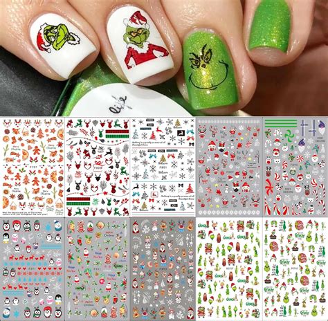 Nagelsticker Weihnachten Blatt Selbstklebend Nagelaufkleber Nail Art