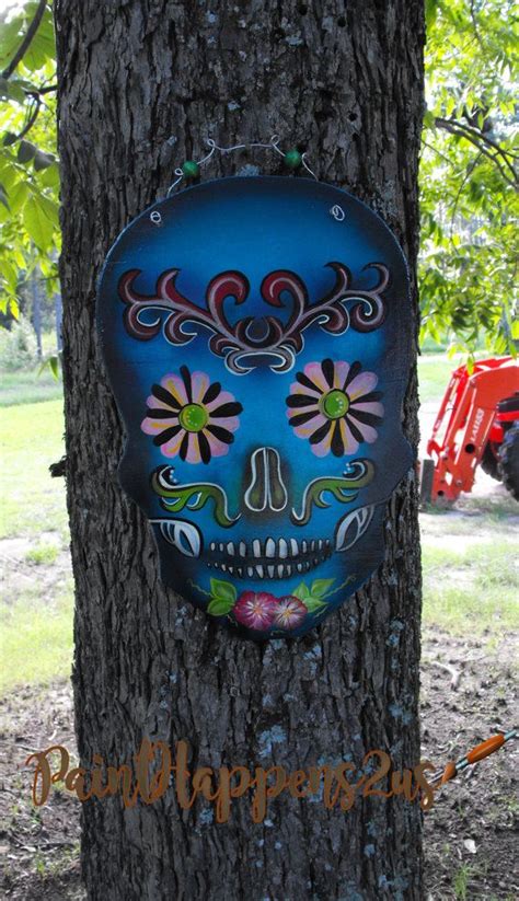 Ships Now Sugar Skull Front Door Hanger Day Of The Dead Dia De Los