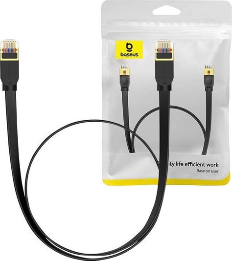 Baseus Płaski kabel sieciowy Baseus Ethernet RJ45, Gigabit,...