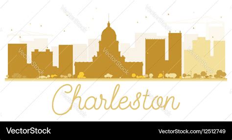 Charleston Stadt Skyline Goldene Silhouette Vektorbild