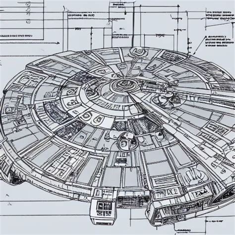 Technical Blueprint Of The Millenium Falcon Star Stable Diffusion