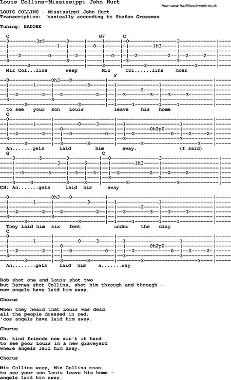 Blues Guitar lesson for Louis Collins-Mississippi John Hurt, with ...