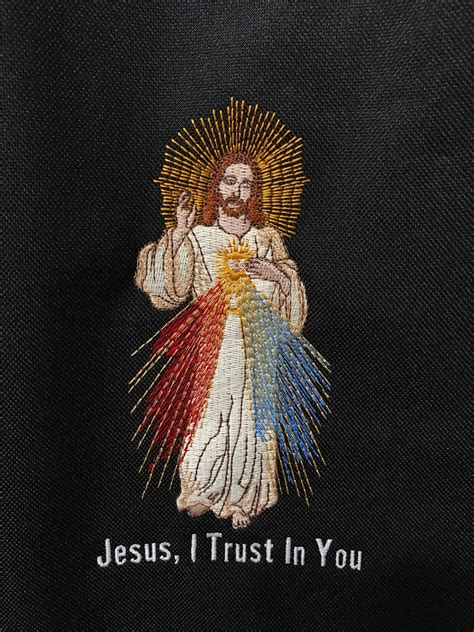 Divine Mercy Zippered Embroidered Tote Bag Unique T Etsy