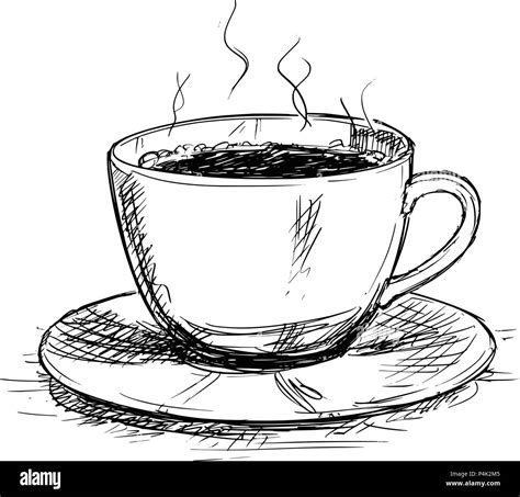 Dibujo Vectorial Ilustración De Taza De Café Imagen Vector De Stock Alamy