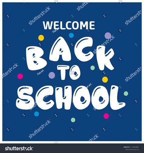 Back School Typography Blue Background 库存矢量图免版税1123045847 Shutterstock