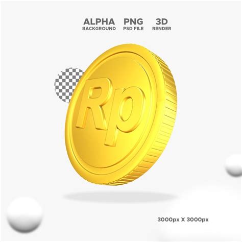 Premium Psd Rupiah Coin D Rendering Icon For Design Illustration