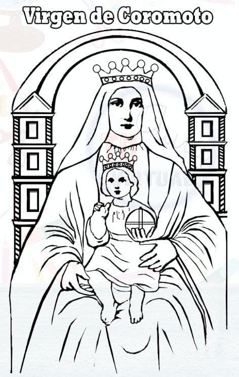 Dibujo Para Colorear A La Virgen De Coromoto Galo Angeles Teaching