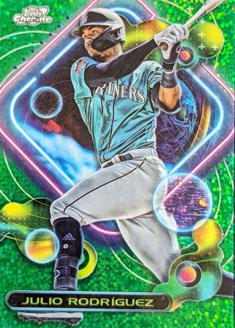 Julio Rodriguez Topps Cosmic Chrome Green Space Dust Refractor