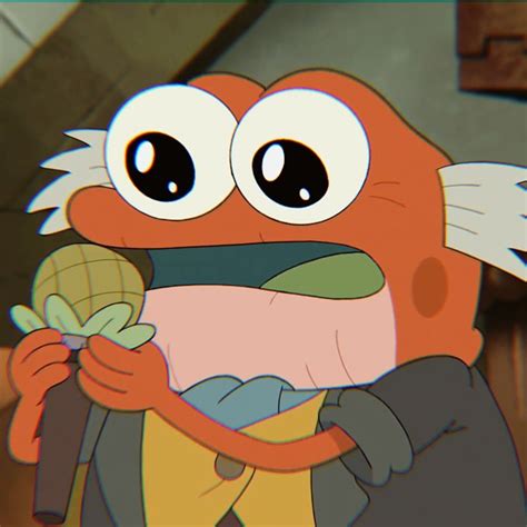 An Animated Character With Big Eyes Holding A Flower In One Hand And Looking At The Camera