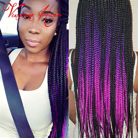 Top Sale Ombre Kanekalon Braiding Hair Crochet Hair Extensions 24''100g Box Braids Ombre ...