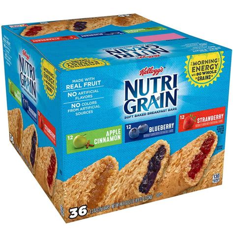 Kelloggs Nutri Grain Bars Variety Pack 13 Ounce Bar 36 Count