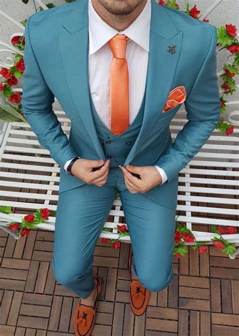 Buy Men Suits Luxury Designer Sky Blue Suits 3 Piece Suits Online In India Etsy Blue Suit