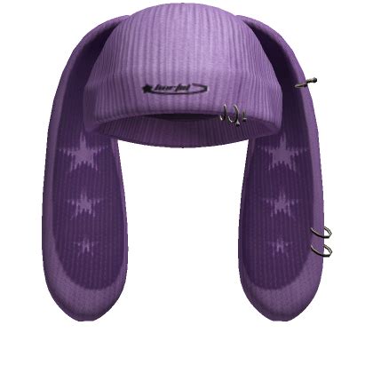 Purple Y2k Bunny Beanie With Stars Roblox Item Rolimon S