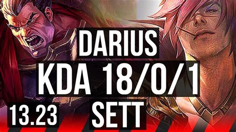 Darius Vs Sett Top 1801 11 Solo Kills 28m Mastery Legendary