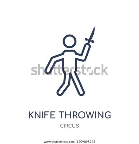 Knife Throwing Icon Knife Throwing Linear Stock Vector Royalty Free