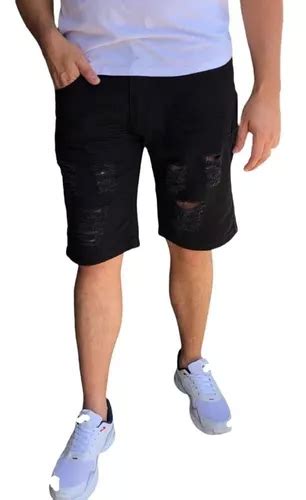 Bermuda Jeans Masculino Short Rasgado Promoção Linha Premium MercadoLivre