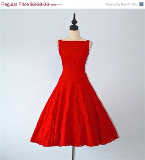 Reserved For Patricia1950s Red Lace Party Dress Etsy Lace Party