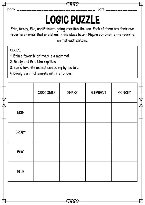 Logical Reasoning Worksheets For Kindergarten