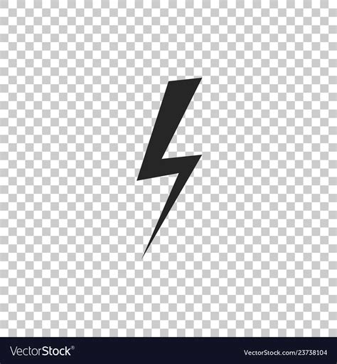 Lightning bolt icon on transparent background Vector Image