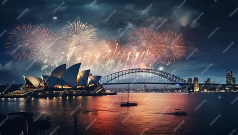 Premium AI Image | A dramatic scene of Australia Day fireworks over ...