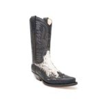 Botas Sendra 3241 Cuervo Western Para Hombre En Cuero Negro Y Piel De