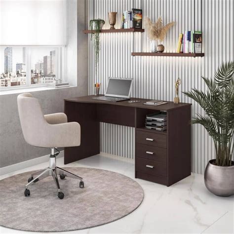 Long Rectangular Office Desk with Drawers – CharmyDecor