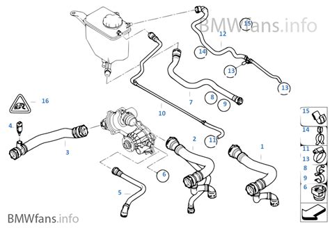 Cooling System Water Hoses BMW 5 E60 LCI 550i N62N USA