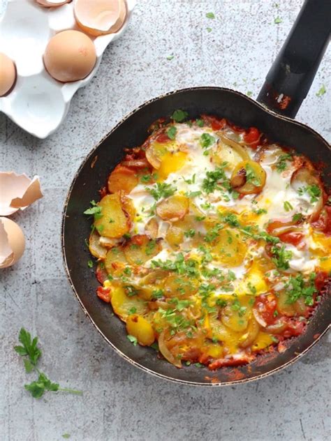 Crashed Eggs With Potatoes And Tomatoes Ceri Jones Chef