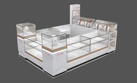 Modern Glass Jewelry Kiosk In Mall Showcase With Good Price