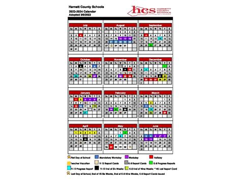 Harnett County Schools Calendar 2023-2024 (Holiday Breaks)