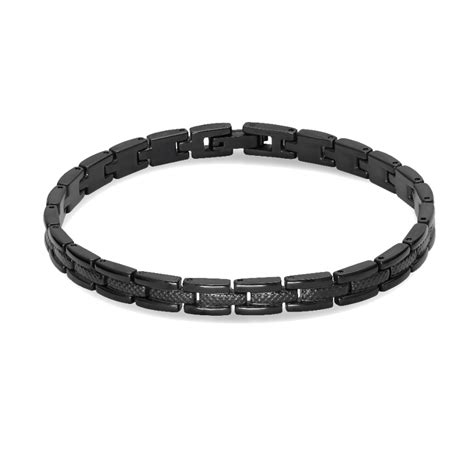 Bracelet Acier Santorin Mm Pvd Noir Cm