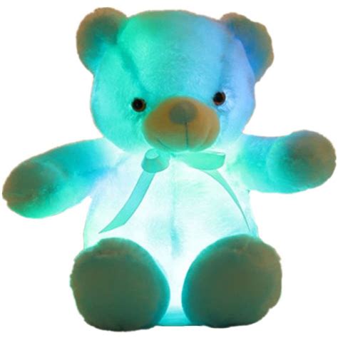 Poupée Ours En Peluche Led Animaux Lumineux Peluche Bleu 50cm