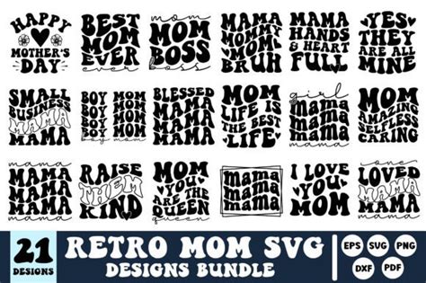 Retro Mom Svg Bundle Mothers Day Svg Graphic By Designer302