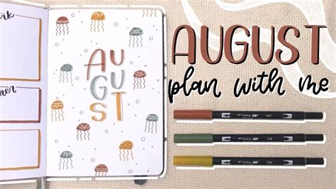 AUGUST PLAN WITH ME August 2022 Bullet Journal Setup August Bullet