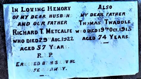 Richard Thomas Metcalfe Find A Grave Memorial