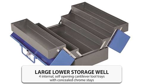 Kincrome 5 Tray Cantilever Tool Box Portable Steel Storage Mechanic