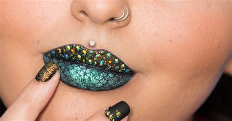 Mermaid Makeup Glitter Crystal Lipstick Step By Step