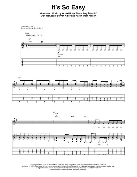 It S So Easy By Guns N Roses Guitar Tab Play Along Guitar Instructor