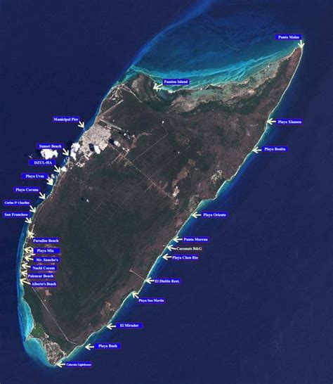 Cozumel Beaches; an interactive beach map. | Cozumel beach, Cozumel, Beach