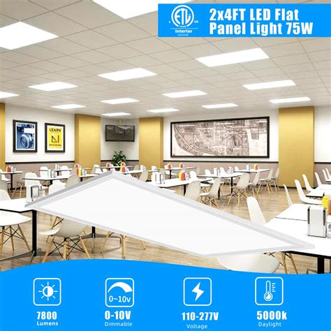 2x4 Led Flat Panel Light 4 Pack 7800lm Daylight 2x4 Led Light Fixture 5000k Drop Ceiling Light