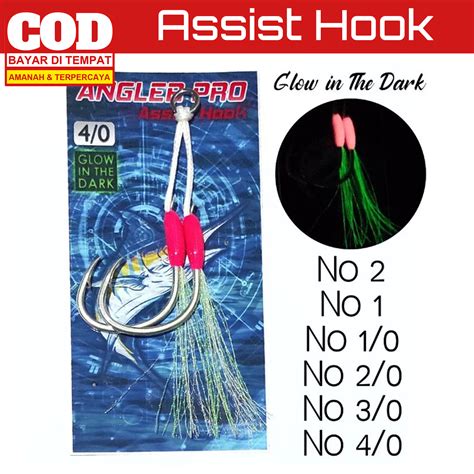 Assist Hook Gid Glow In The Dark Fosfor Jigging Metal Jig Timorgear