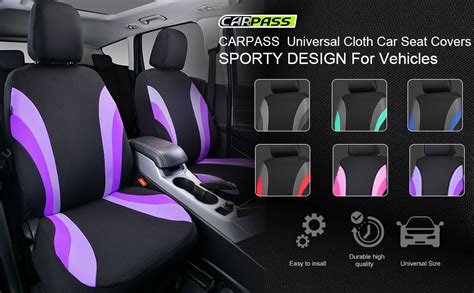 Amazon Car Pass Line Rider Sporty Front Seat Covers Purple Car