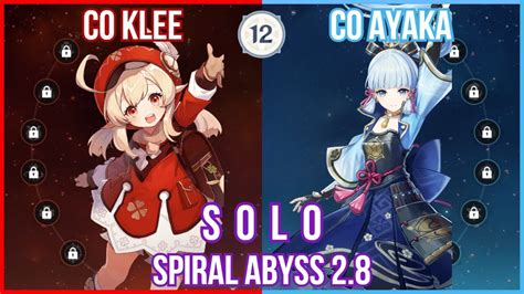 Gispiral Abyss Floor C R Klee Ayaka Solo Full Star Clear