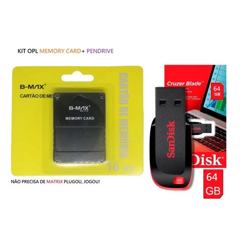 Kit Ps2 Opl Memory Card Pendrive 64gb Plugou Jogou Shopee Brasil